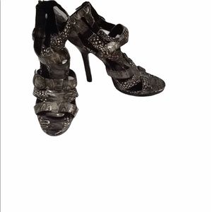 Diva DNA Faux Snakeskin Reptile Strappy Heel Sz 8 1/2 M